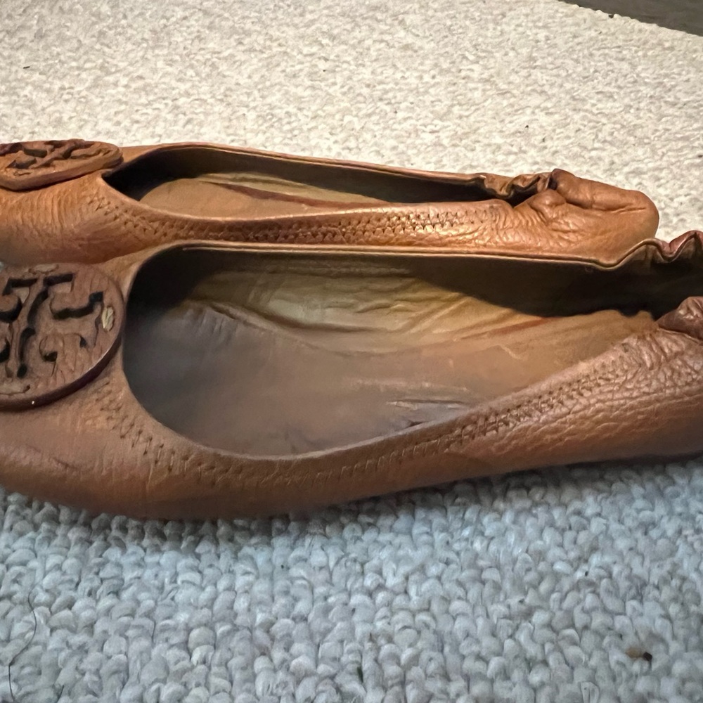 Tory Burch Carmel Leather Ballet Flats - Picture 2 of 5